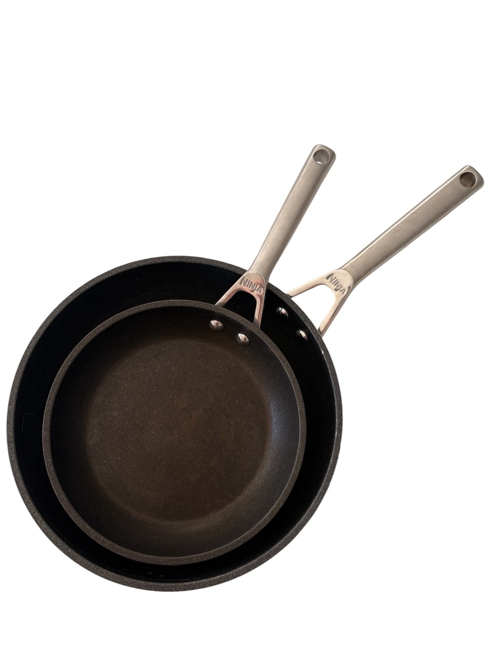 Ninja Black Frying Pan Set with Silver Handles - 2-Piece